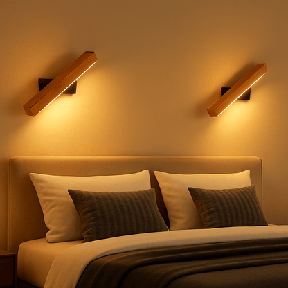 Garden Lights Lyra Beam Adjustable Wooden Wall Light